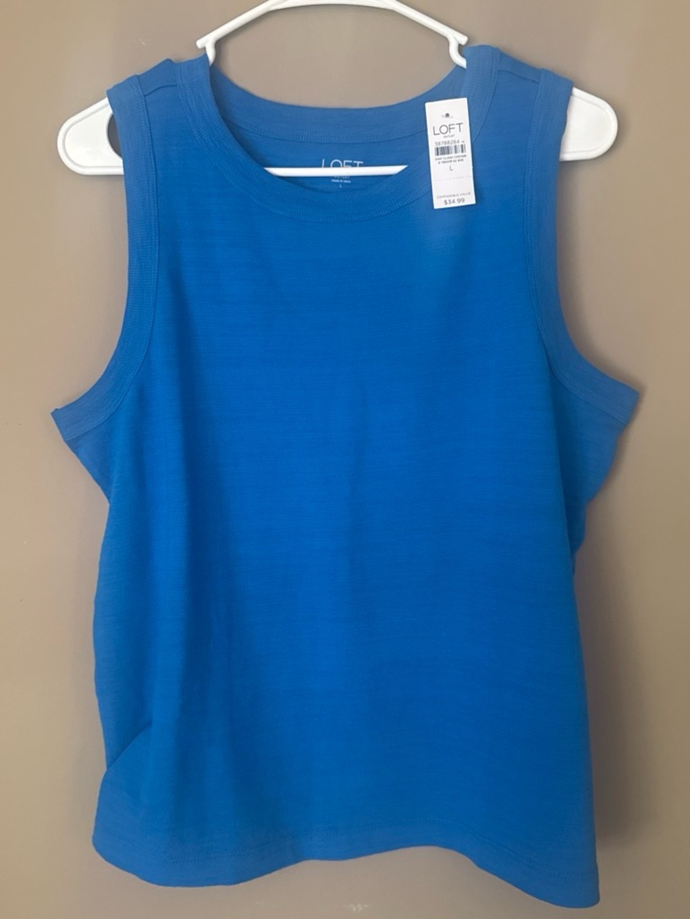 LOFT Sleeveless Knit Tank Top - Bright Blue